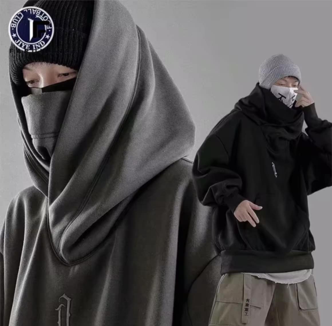 FARUILINE MEN439 22AW ເສື້ອສະເວດເຕີມີຄຸມຫົວ ສໍາລັບຜູ້ຊາຍ ສະໄຕລ໌ໄຮສະຕຣີດ ແບບຢຸໂຣບແລະອາເມຣິກາ ເໝາະສໍາລັບລະດູໜາວ ຮູບແບບຫຼວມ ແຟຊັ່ນທັນສະໄໝ.