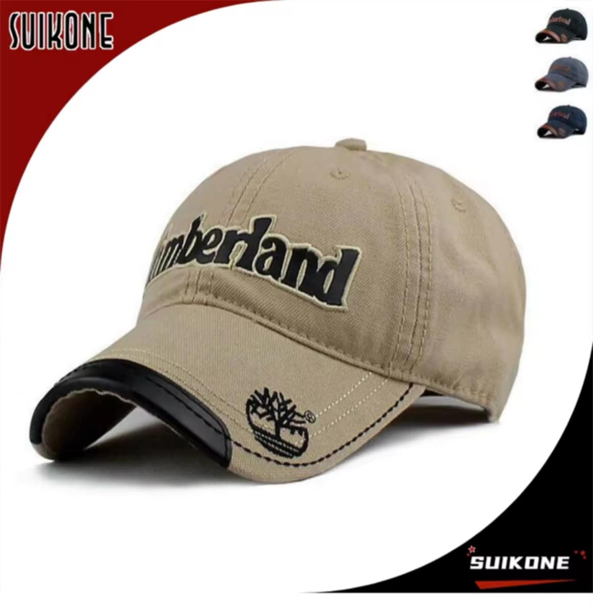 Suikone ໝວກຜູ້ຊາຍຮູບແບບເບສບອນ — ໝວກແຟຊັ່ນຜູ້ຊາຍ ກັນແດດ ເທ່ ແລະ ທັນສະໄໝ ສະໄຕລ໌ວິນເທດ ເໝາະສໍາລັບໄປທ່ຽວ ຫຼື ເດີນປ່າ.