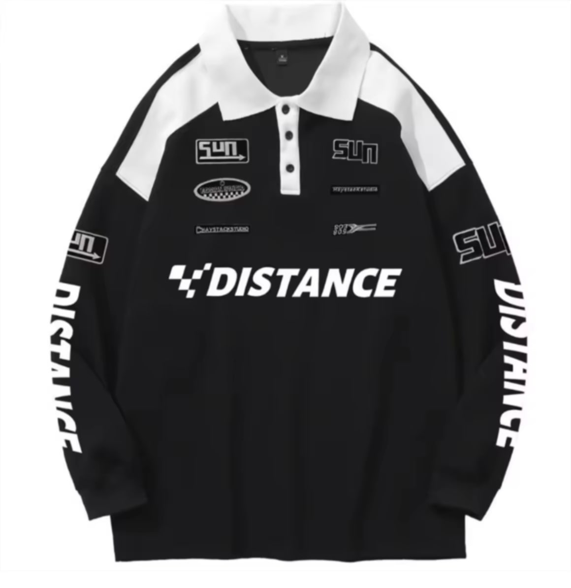 CalceNubes – ເສື້ອໂປໂລອາເມລິກາວິນເທດ, ເສື້ອກັນໜາວປົກປັກສີດຳແລະຂາວ, ແຈັກເກດແຂ່ງຂອງຜູ້ຊາຍ.