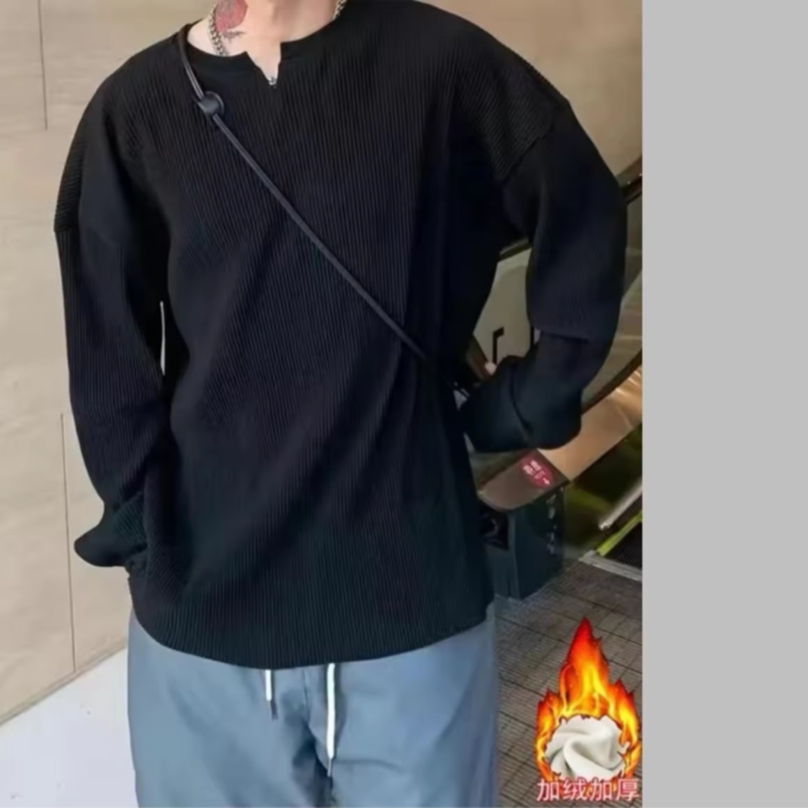 ເສື້ອແຂນຍາວ ຊົງຫຼວມ ສໄຕລ໌ແຟຊັນເກົາຫຼີ ອອກແບບເທ່ ໆ.