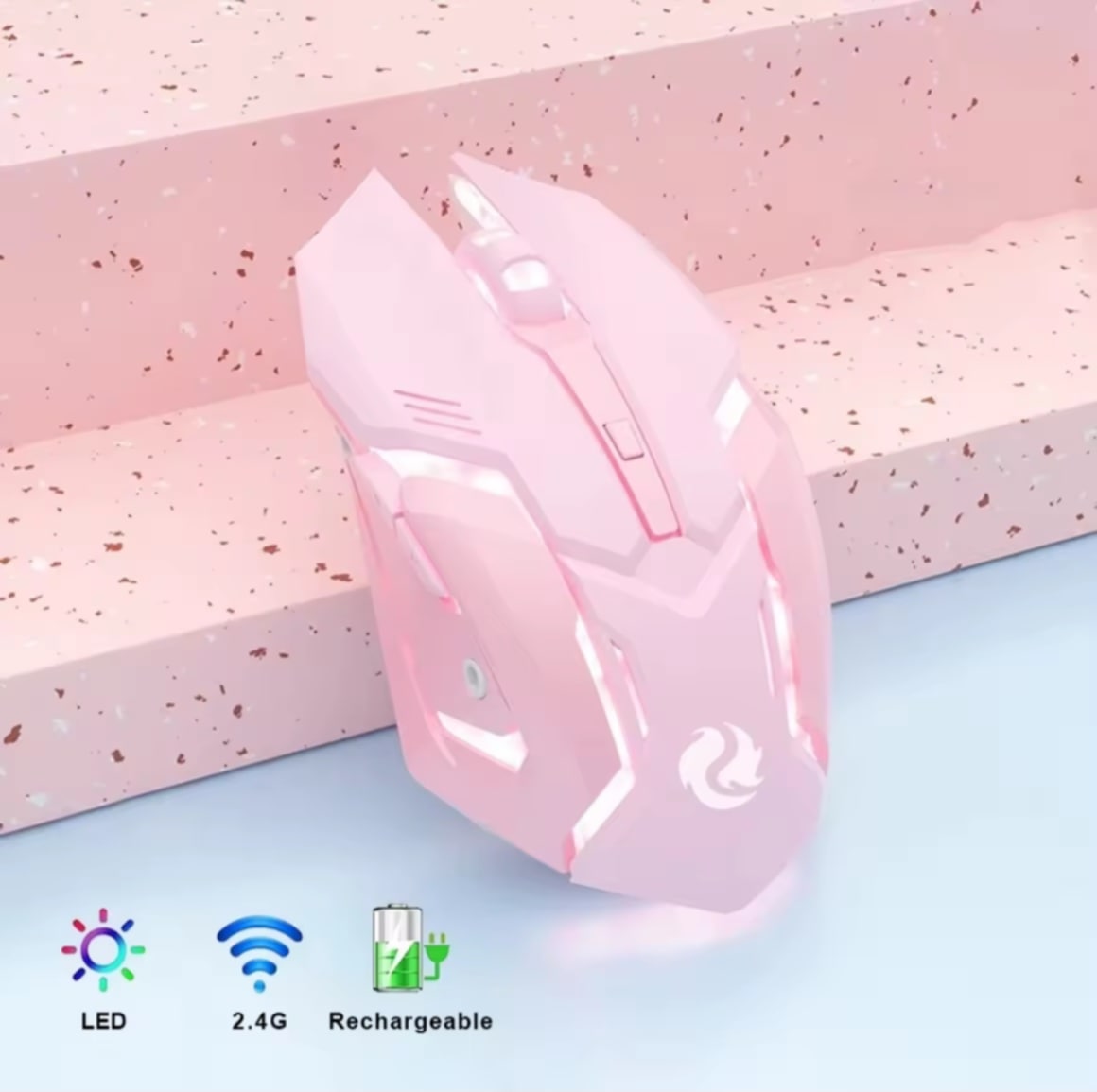 ເມົາສເກມມິ້ງ Gaming Mouse ເມົາສໄຮ້ສາຍ ຊາດໄຟໄດ້ - 2.4Ghz 1600 DPI ພ້ອມໄຟ LED Otomatis