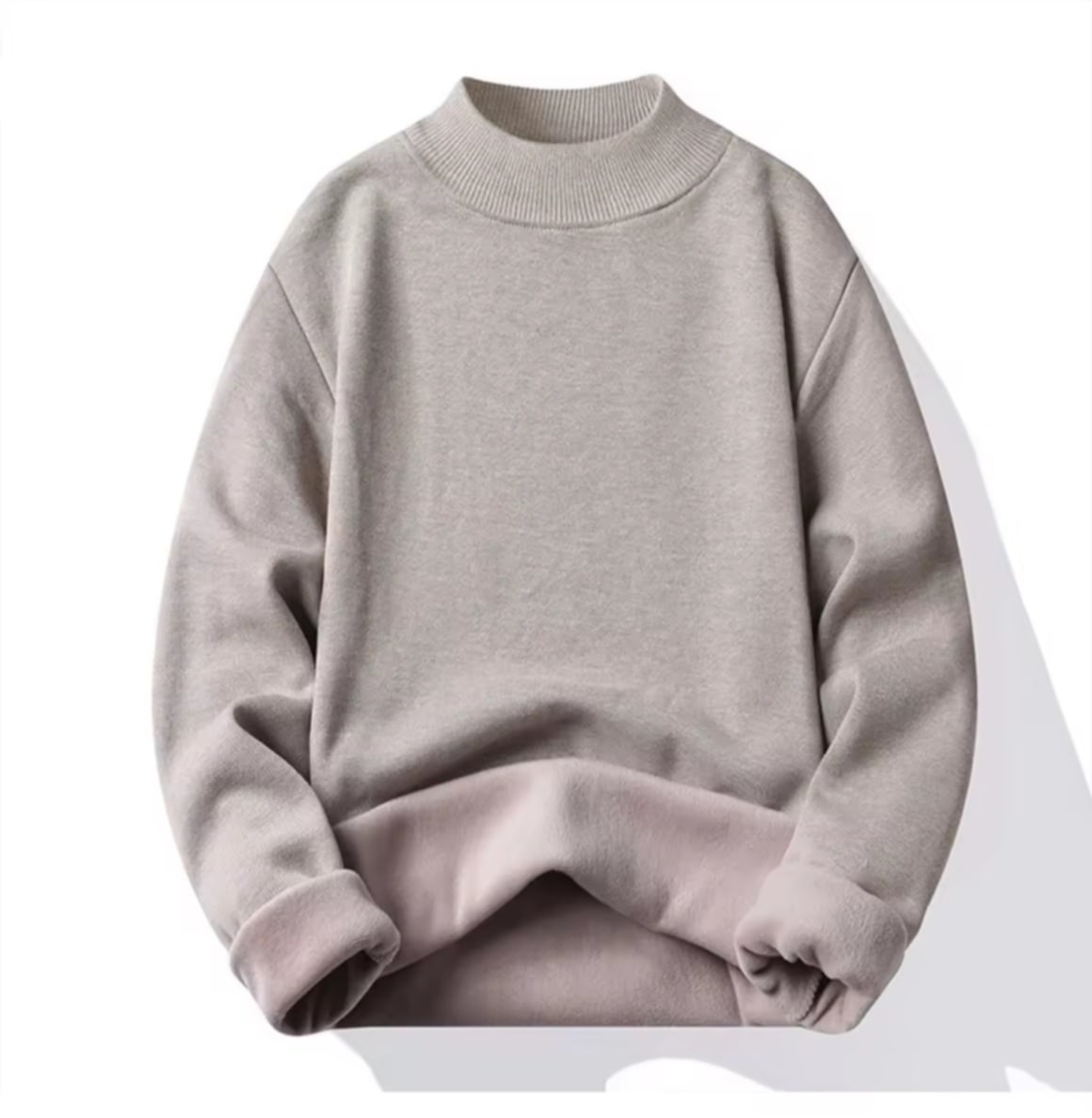 Hanlu ເສື້ອກັນໜາວ ແບບຄອງຄໍສ່ອງກັ້ນ ສຳລັບຜູ້ຊາຍ ເສື້ອຜ້າຟຣີດຫນາ ອຸ່ນ ແລະ ຖັກ