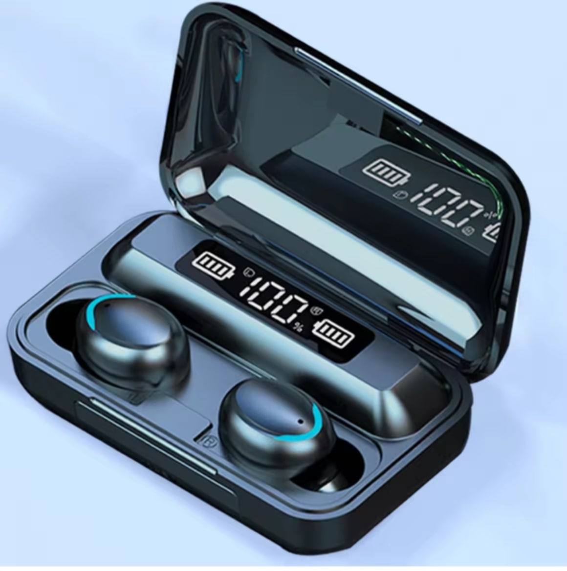 ຫູຟັງ Bluetooth TWS ໄຮ້ສາຍ (ມີກ່ອງຊາດ)  ຫູຟັງໄຮ້ສາຍ Bluetooth V5.0  ຮອງຮັບ iOS / Android  ຫູຟັງ True Wireless (TWS)  ສຽງ ສະເຕີຣິໂອ ຄຸນນະພາບສຽງສູງ  ເບສຫນັກ ຟັງຊັ່ນຄູ່ໄປກັບ ໄມແຮນຟຣີ  ມີ ກ່ອງຊາດ ພ້ອມສາມາດຊາດຫູຟັງໄດ້ສະດວກ