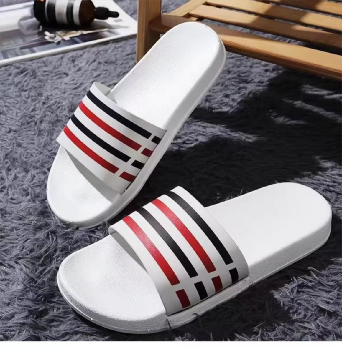 ເກີບແຕະແບບສວມ ສຳລັບຜູ້ຊາຍ–ຜູ້ຍິງ (ເກີບລາຍສາຍຄາດສີ) ລາຄາຖືກ ໃສ່ສະບາຍເກີບລາຄາຖືກເກີບຍອດນິຍົມ ເກີບແຕະຜູ້ຊາຍ