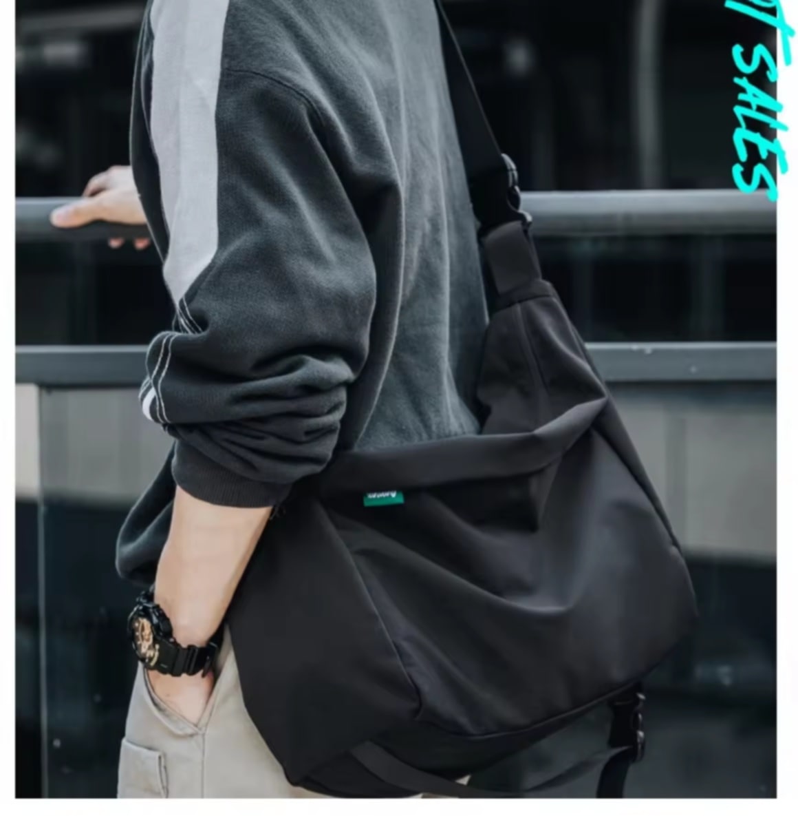 ກະເປົ໋າສະພາຍໄຫລ່ຂ້າງ ໃບໃຫຍ່  ສໄຕລ໌ຍີ່ປຸ່ນ ແນວລຳລອງ ກະເປົ໋າສະພາຍຂ້າງສຳລັບຜູ້ຊາຍ ແລະນັກຮຽນ