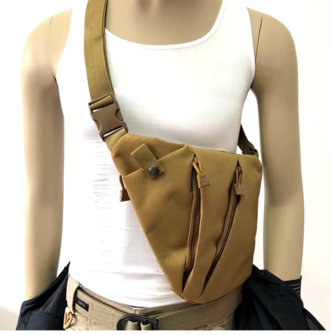 krapaotown ກະເປົ໋າຄາດອົກ / ກະເປົ໋າສະພາຍ ສຳລັບຜູ້ຊາຍ ຮູບແບບບາງ ແນບກັບຮ່າງກາຍ ຜ້າກັນນ້ຳ ເບົາ ສະພາຍໄຫລ່ຂວາ