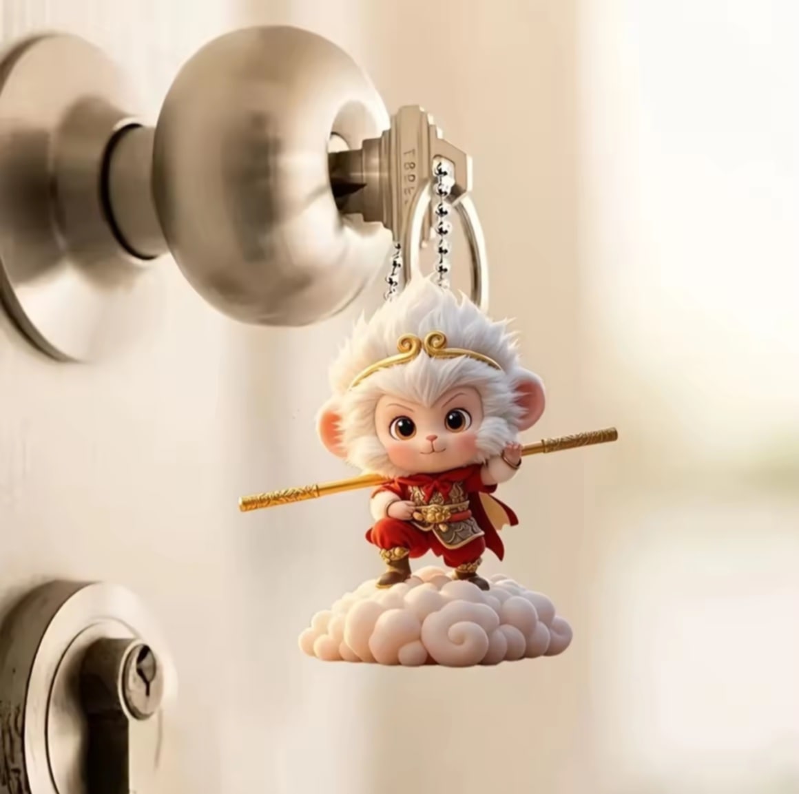 JIVIVIL | ກະເປົາຈິວິລ ອຸປະກອນເພີ່ມເຕີມ  ພວງກຸນແຈ ຮູບລິງນ່າຮັກແບບຈີນ  ຫ້ອຍລົງກະເປົາ  ເພີ່ມຄວາມນ່າຮັກແລະເຄື່ອງປະດັບໃນຊີວິດປະຈຳວັນ (Kado Kecil)