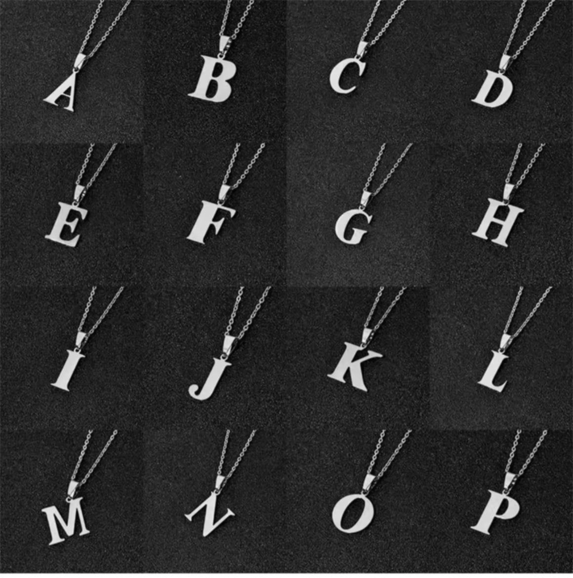 ສາຍຄໍຈີ້ຕົວອັກສອນສແຕນເລສ BAC ສໍາລັບຜູ້ຊາຍ, ມີ 26 ສາຍຄໍຕົວອັກສອນພາສາອັງກິດ