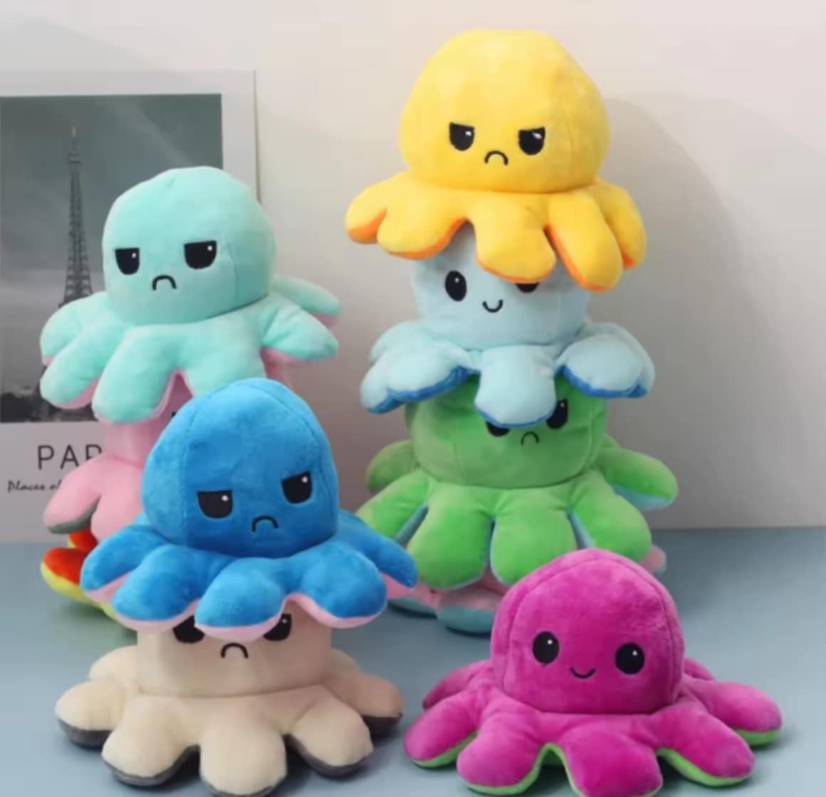 ຕຸກຕາປາຫມືກ ຕຸກຕາປາຫມືກແບບປ່ຽນອາລົມ ປ່ຽນໜ້າ ຫມືກສອງໜ້າ ຂອງຫຼິ້ນ ຕຸກຕາສັດ