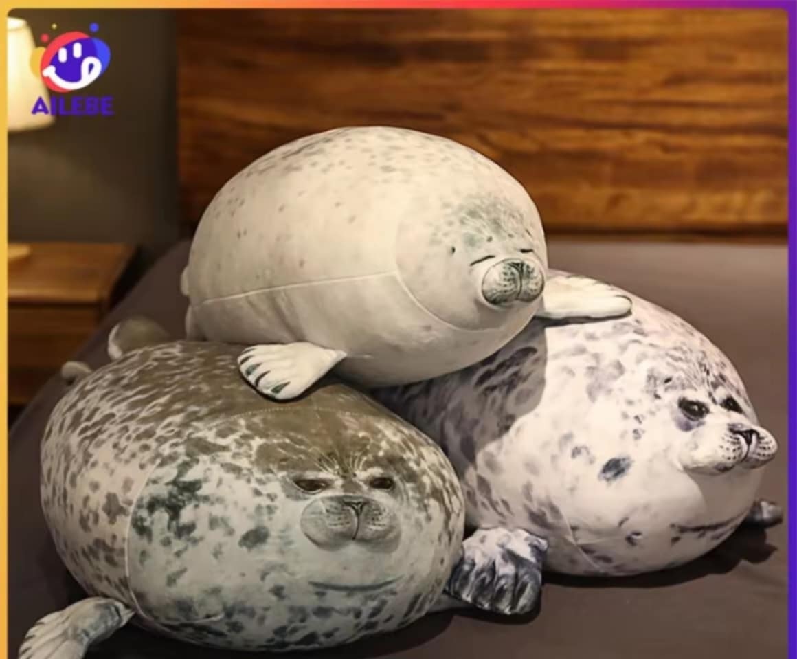 ຕຸກຕາແມວນ້ຳ (Sea Lion) ຂະໜາດ 40cm, ຕຸກຕາ​ແມວ​ນ້ຳອ້ວນ Chubby Blob Seal,  ເປັນຫມອນນ້ຳງ່າງ, ຕຸກຕາ​ແມວ​ນ້ຳໃຫ້ເດັກນ້ອຍເປັນຂອງຂວັນ