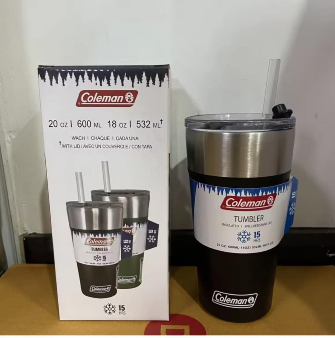 ແທ້ຈາກອາເມລິກາ COLEMAN ແກ້ວໂຄລແມນ ສ່ວນທ້າຍແກ້ວເປີດຂວັດໄດ້ ແກ້ວໂຄລແມນ ແກ້ວຮັກສາຄວາມຮ້ອນ-ເຢັນ   | ບູລະພາແຄໍມ໌ 20oz