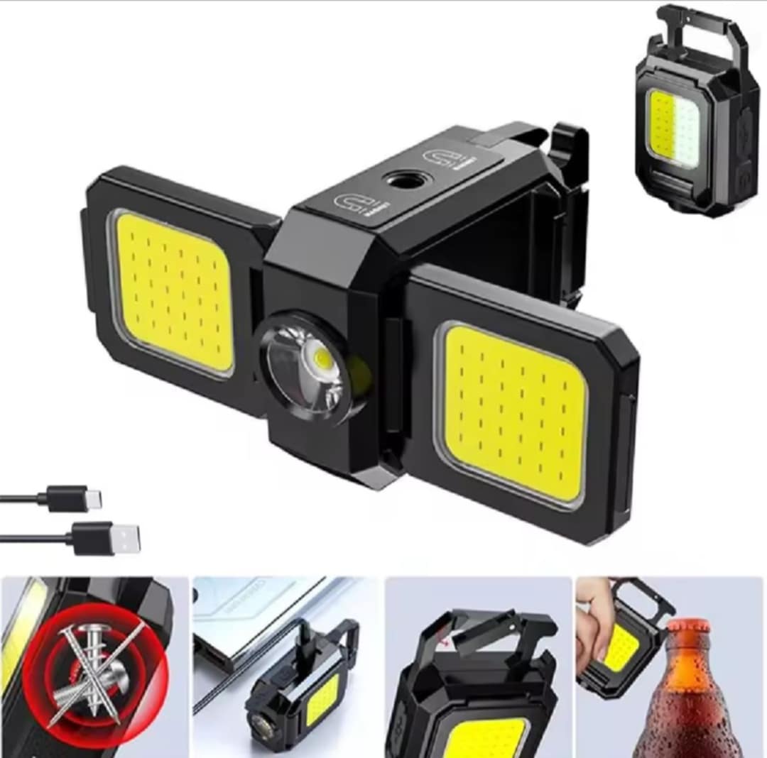 MINI LED ໄຟສ່ອງສະຫວ່າງ 1000LM ຊາດ USB ໄຟເຮັດວຽກ COB ກັນນ້ຳ IPX4 ໄຟພວງກະແຈ ໂຄມໄຟ ສຳລັບການໃຊ້ງານກາງແຈ້ງ Camping / Hiking