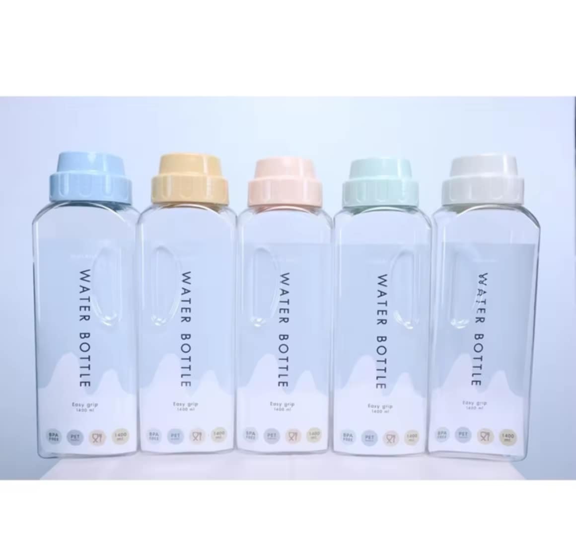 ຂວດນ້ໍຊົງລ່ຽມ ສີພາສເທວ  ຄວາມຈຸ 1400 ml *ຄະສີ*