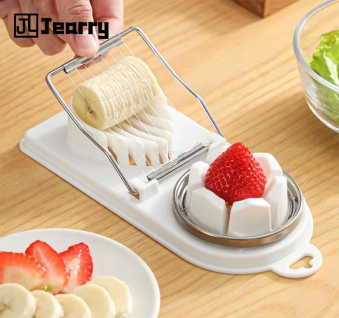 Jearry ທີ່ຕັດໄຂ່ ອະເນກປະສົງ 2 In 1, ສໍາລັບເກັບໄຂ່, ທີ່ຕັດແບບດອກ, ແບ່ງໄຂ່, ເຄື່ອງມືເຮັດຄົວ, ເຄື່ອງຕັດແບ່ງໄຂ່.