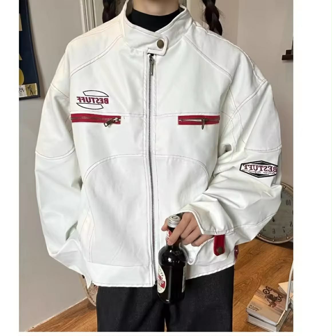 YAZHINIAO ສະໄຕລ໌ອາເມຣິກາວິນເທດ ຊຸດຄູ່ແນວແຂ່ງ  ຊຸດຜູ້ຊາຍ ແລະ ຜູ້ຍິງ ຊຸດເບສບອນ  ແນວແຟຊັ່ນ ແຈັກເກັດ