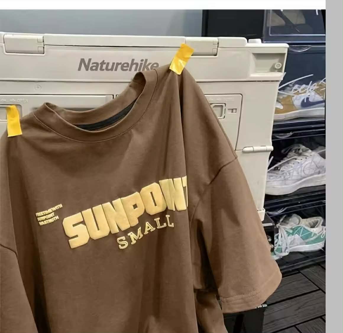 FARUILINE STORE ເສື້ອຍືດຜູ້ຊາຍ ຊົງ Oversize ຄໍກົມ (Crew Neck) ຂະໜາດໃຫຍ່ ພິມຕົວອັກສອນ ແຟຊັ່ນເກົາຫຼີ ສະໄຕລ໌ INS