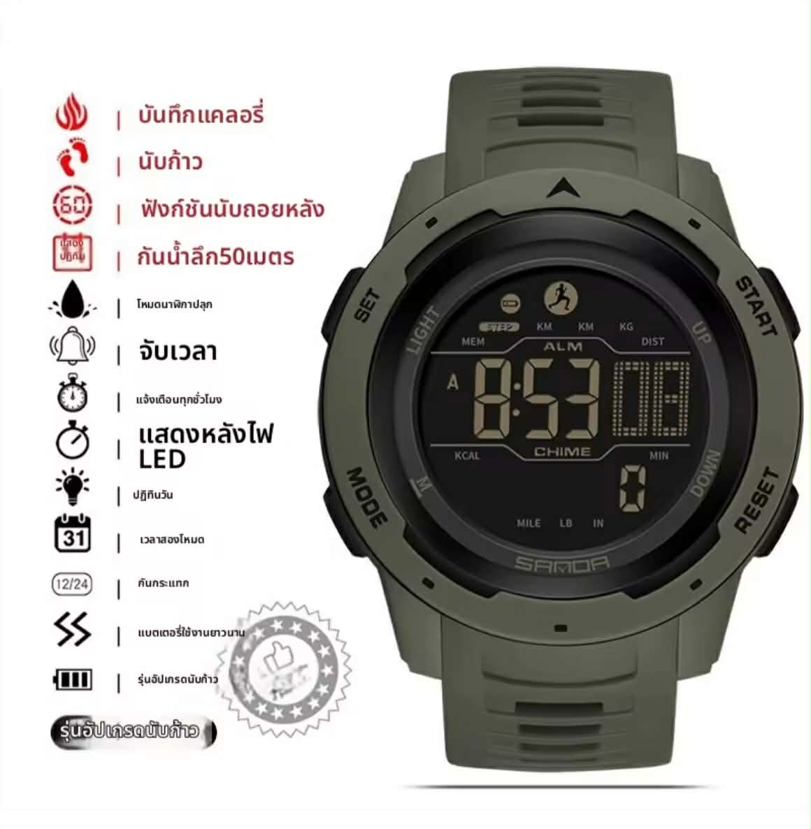 COJR |ໂມງກັນນ້ຳ ມີຟັງຊັນເຮືອງແສງ ເໝາະສຳລັບຄົນທີ່ມັກອອກກຳລັງກາຍ