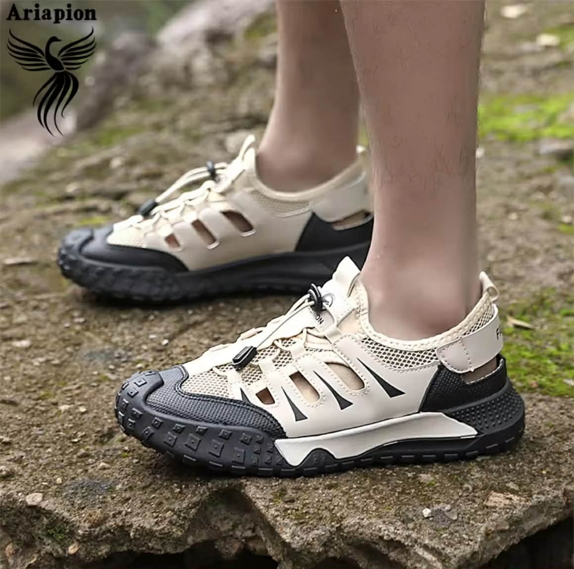 AriaPion丨ເກີບຜູ້ຊາຍ, ຕາຂ່າຍລະບາຍອາກາດດີ,  ມີສາຍຮັດປັບໄດ້, ເກີບລຳລຽງ, ພື້ນນຸ້ມ